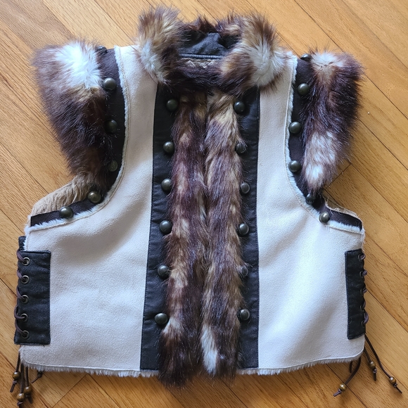Denim&Co Tops - Denim&Co Kids Vest with Faux Fur Trim